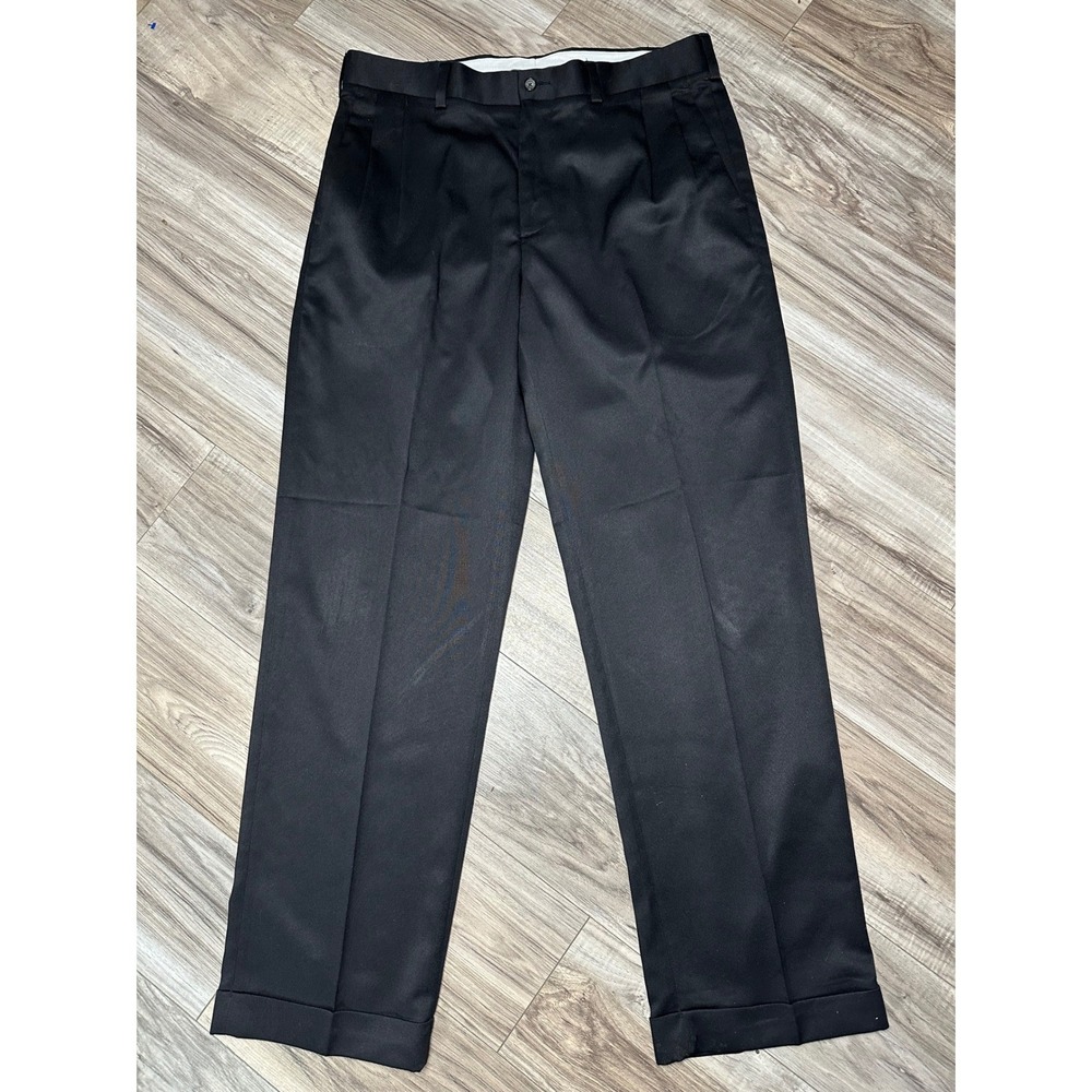 Callaway C-Tech Mens Black Pleated Golf Pants Cuffed Performance Trousers 34x32